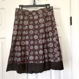 LOFT brown and purple sequin skirt pleated and lined